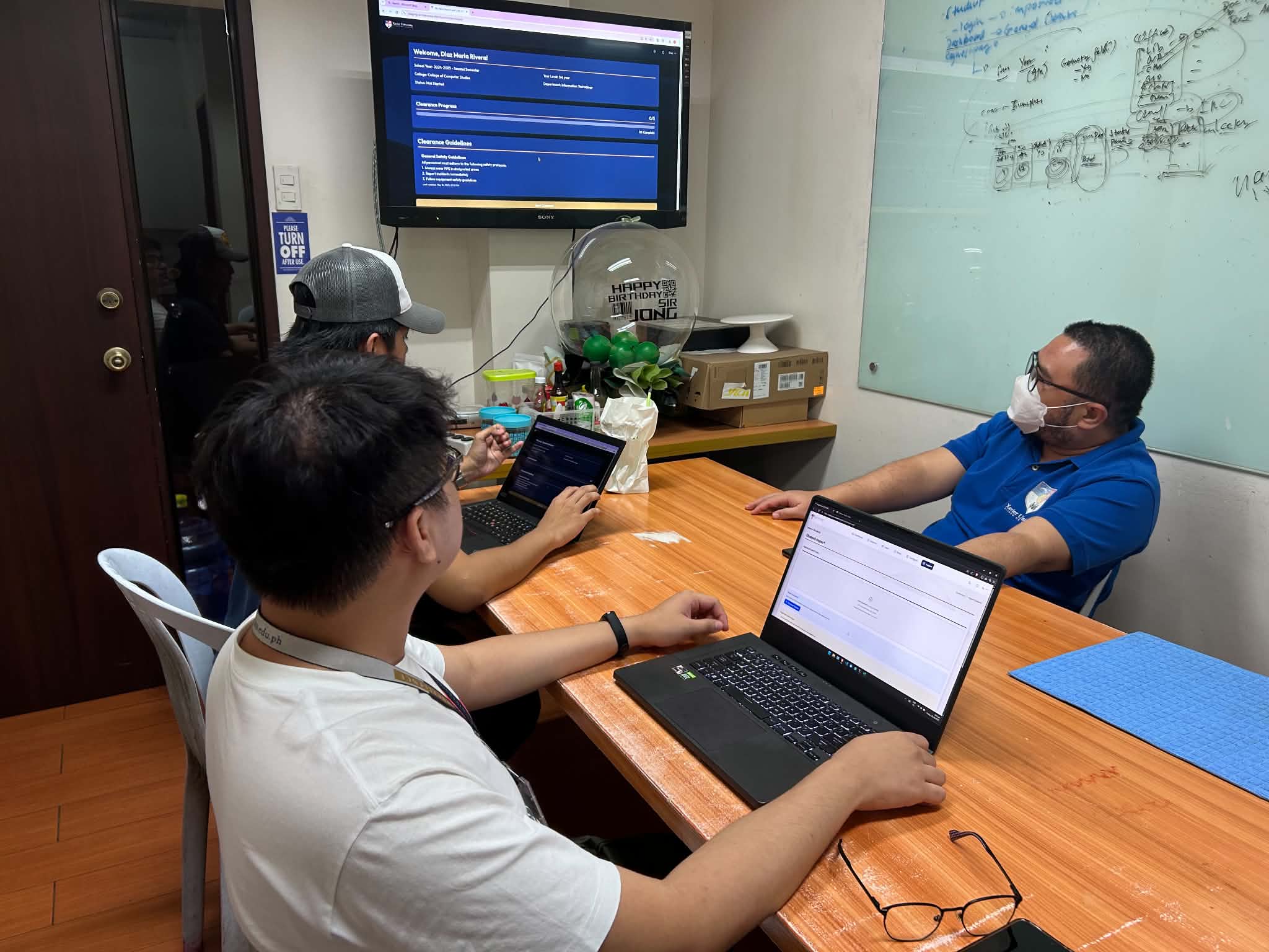 ClearTrack workflow demonstrated on laptops during stakeholder review