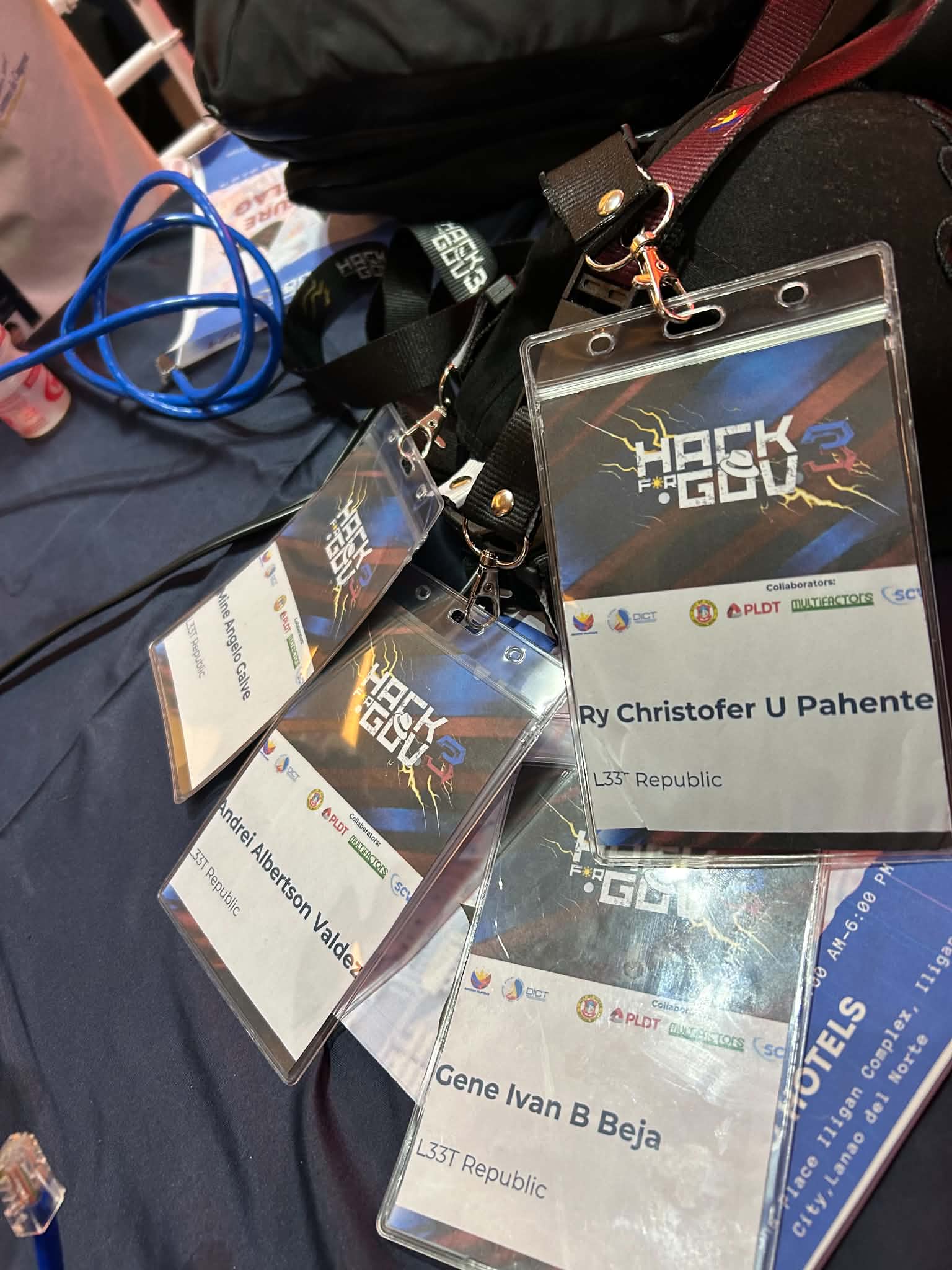 L33T Republic team badges from Hack4Gov 3