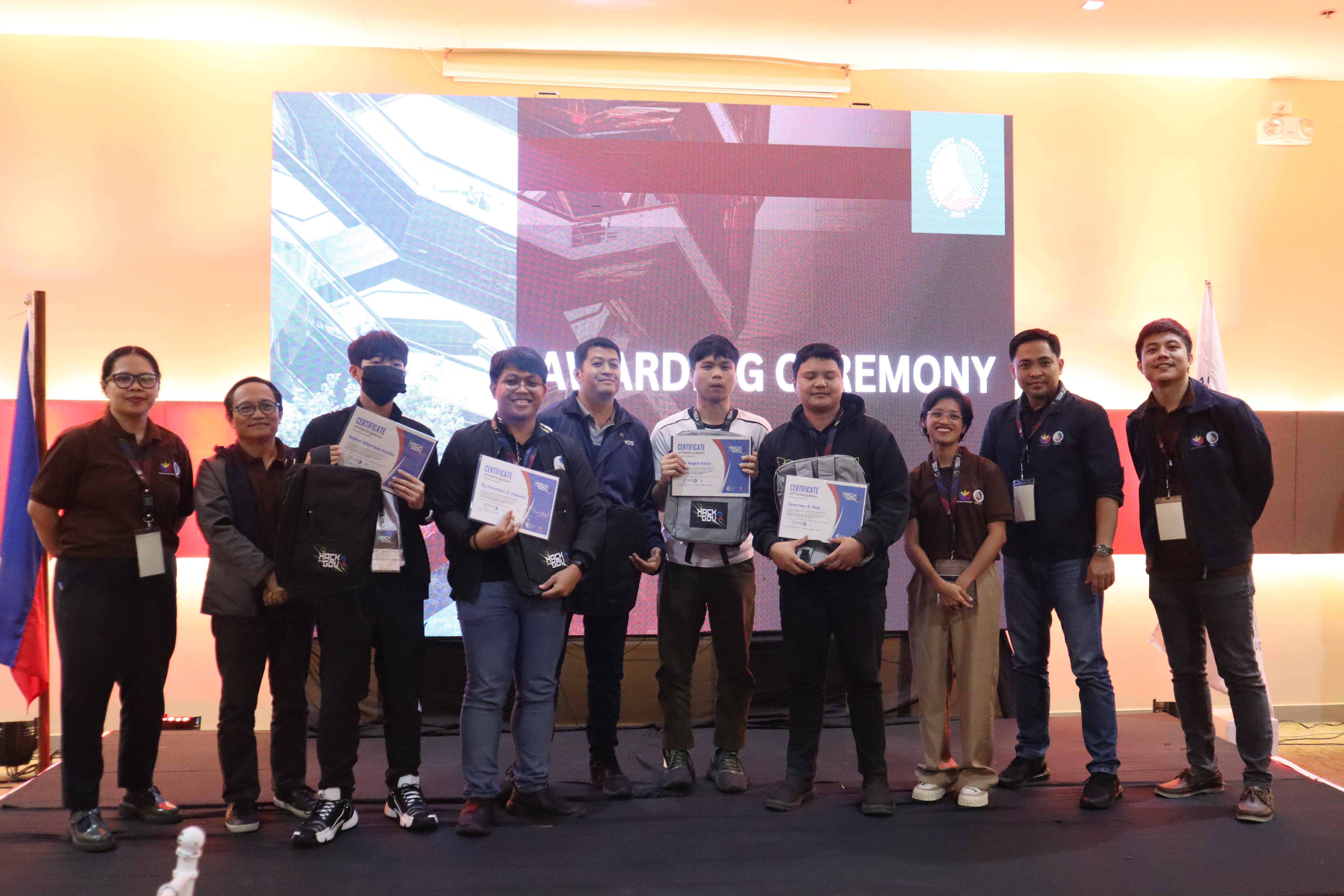 L33T Republic receiving certificates during the Hack4Gov 3 awarding ceremony